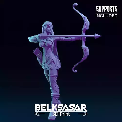 Girl Archer Aiming 3D print model