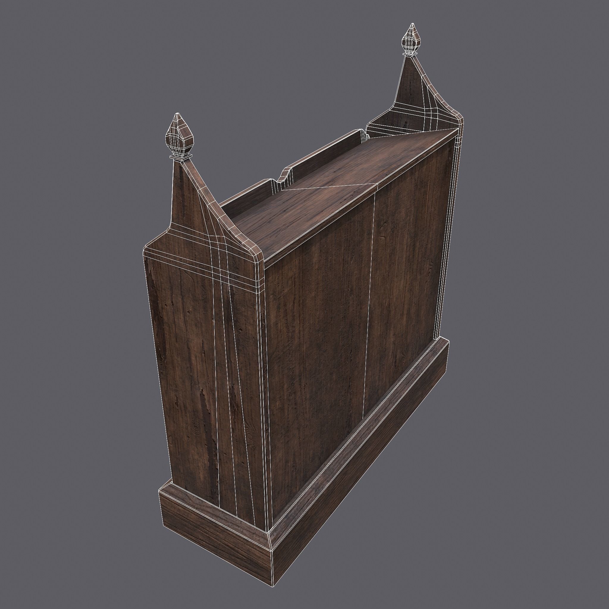Medieval Elegant Writing Stand Low-poly 3D model_24