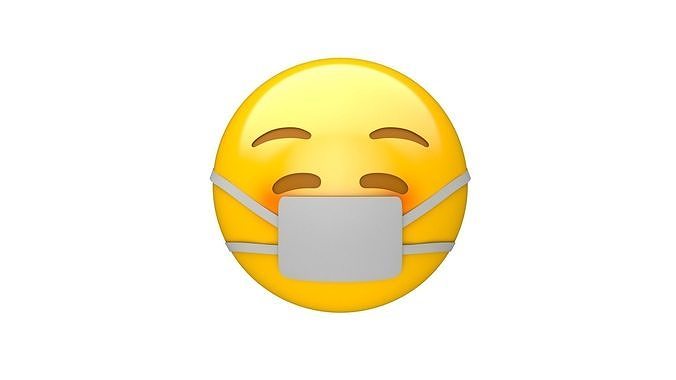 Apple Face with Medical Mask 3D model