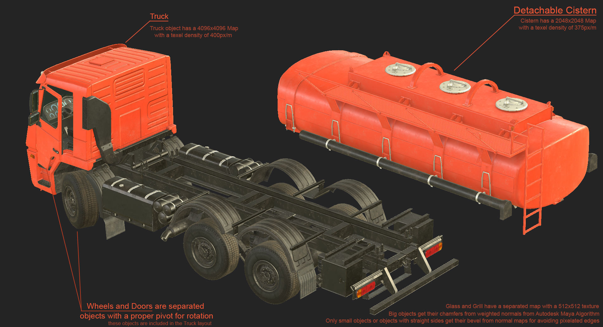 Truck Vehicle Pack Unity Low-poly 3D model_9