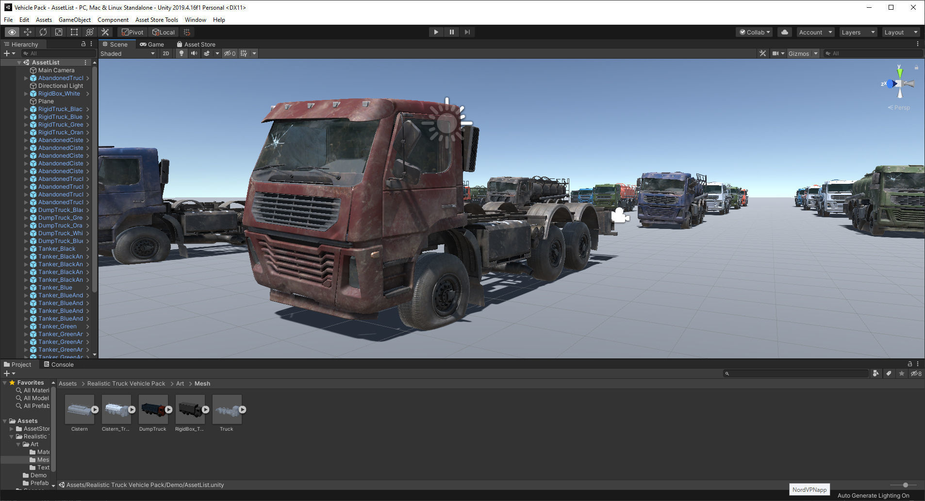 Truck Vehicle Pack Unity Low-poly 3D model_5