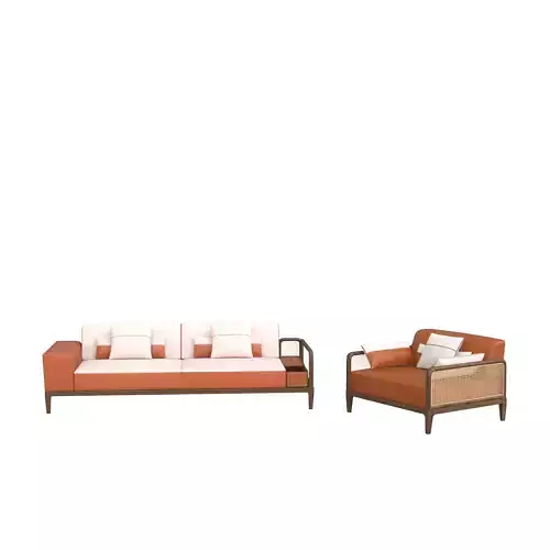sofa-sellier orange and sofa set