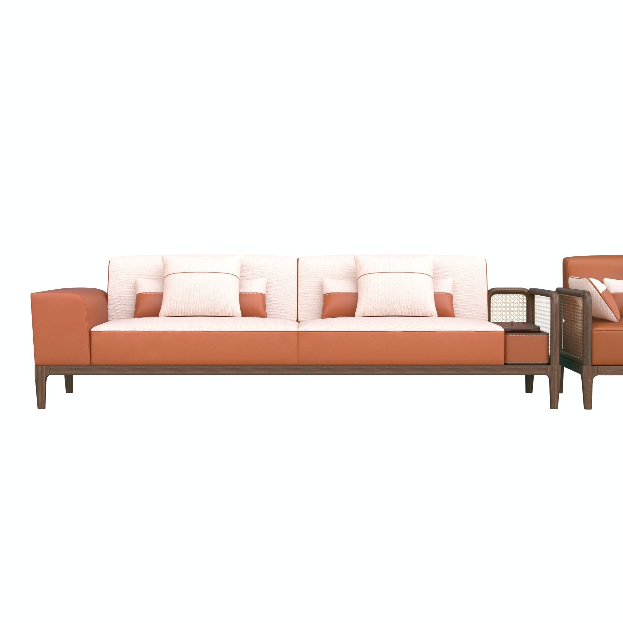 sofa-sellier orange and sofa set Low-poly 3D model_8