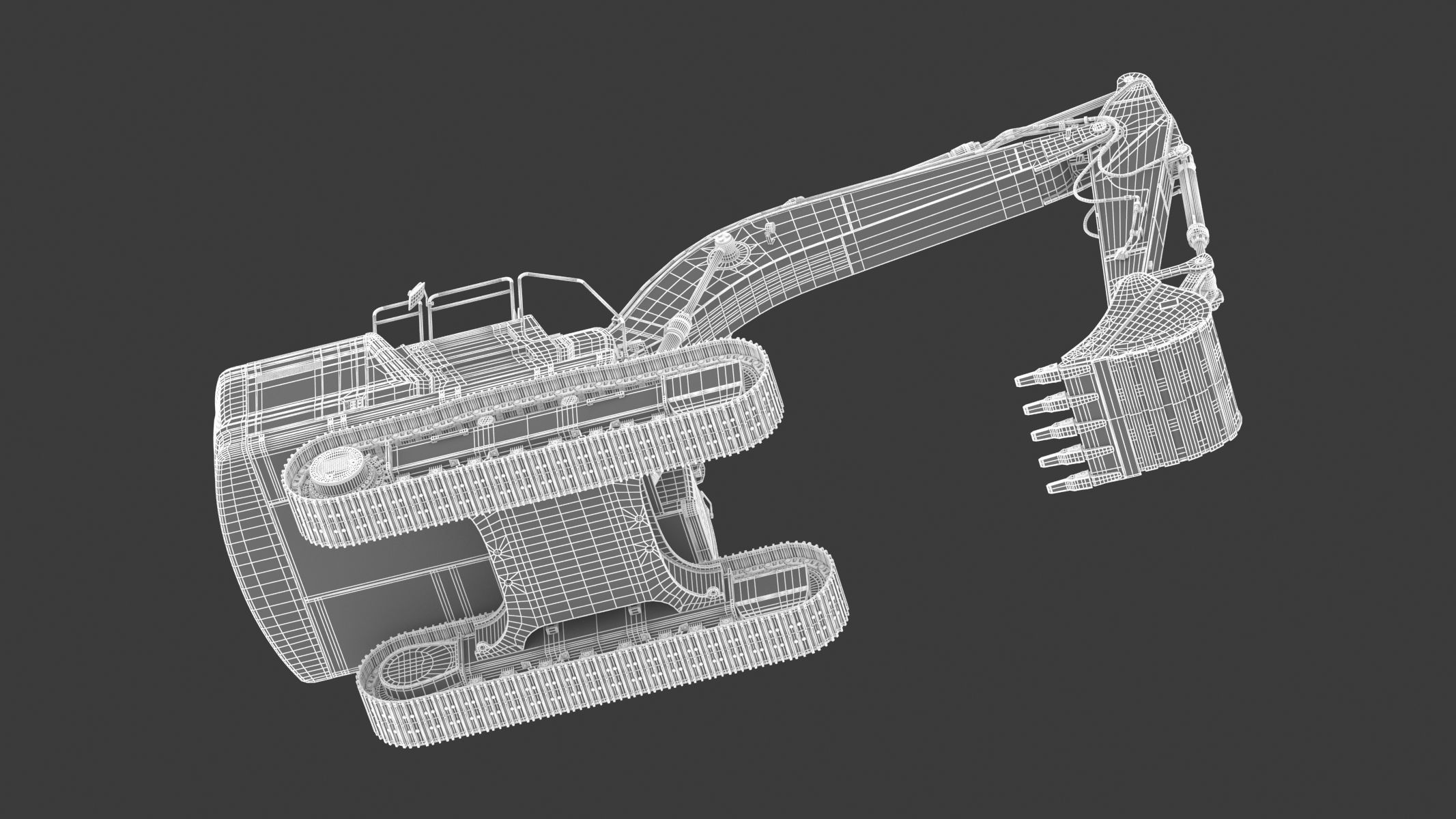 Crawler Excavator Generic 3D model_29
