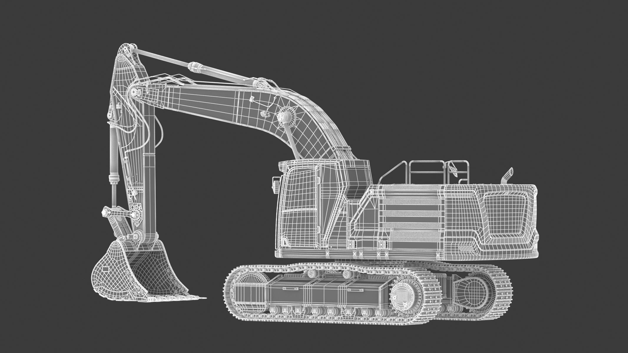Crawler Excavator Generic 3D model_26