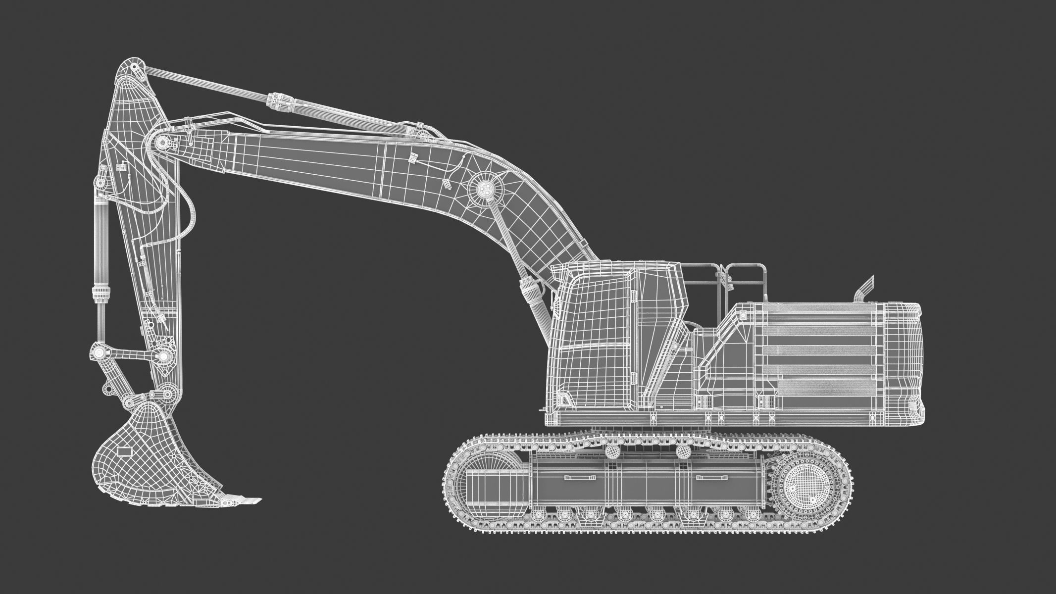 Crawler Excavator Generic 3D model_27