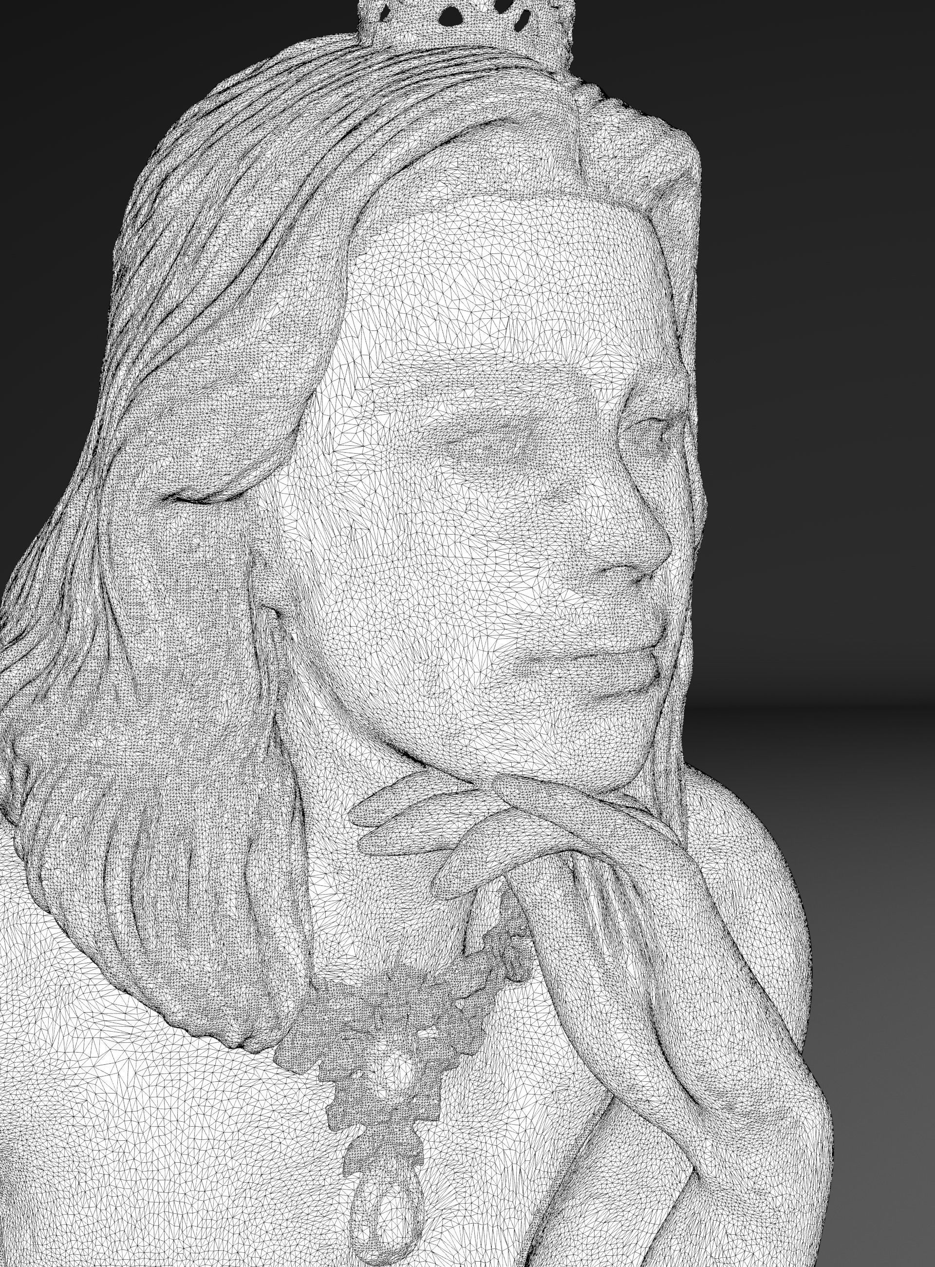 Cinderella statue of nude woman on steps 3D print model_6