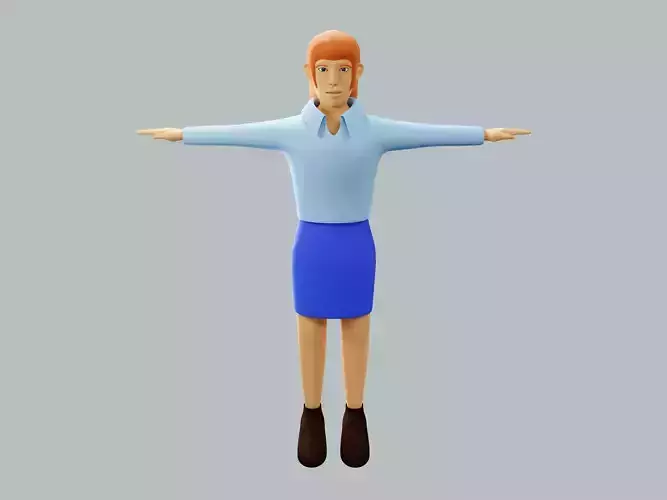 Business woman Low-poly character 