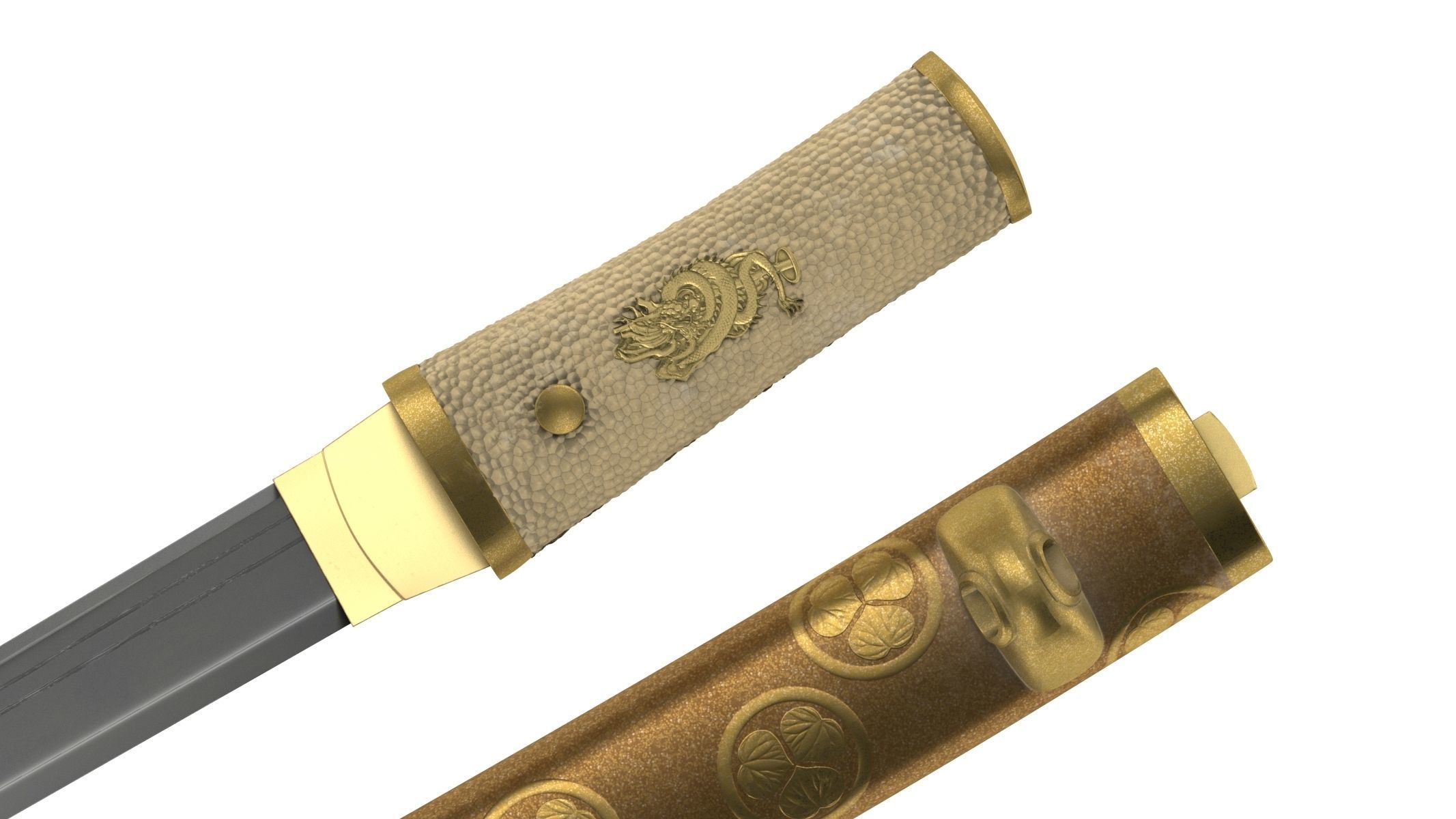 Tanto Short Sword 3D model_8