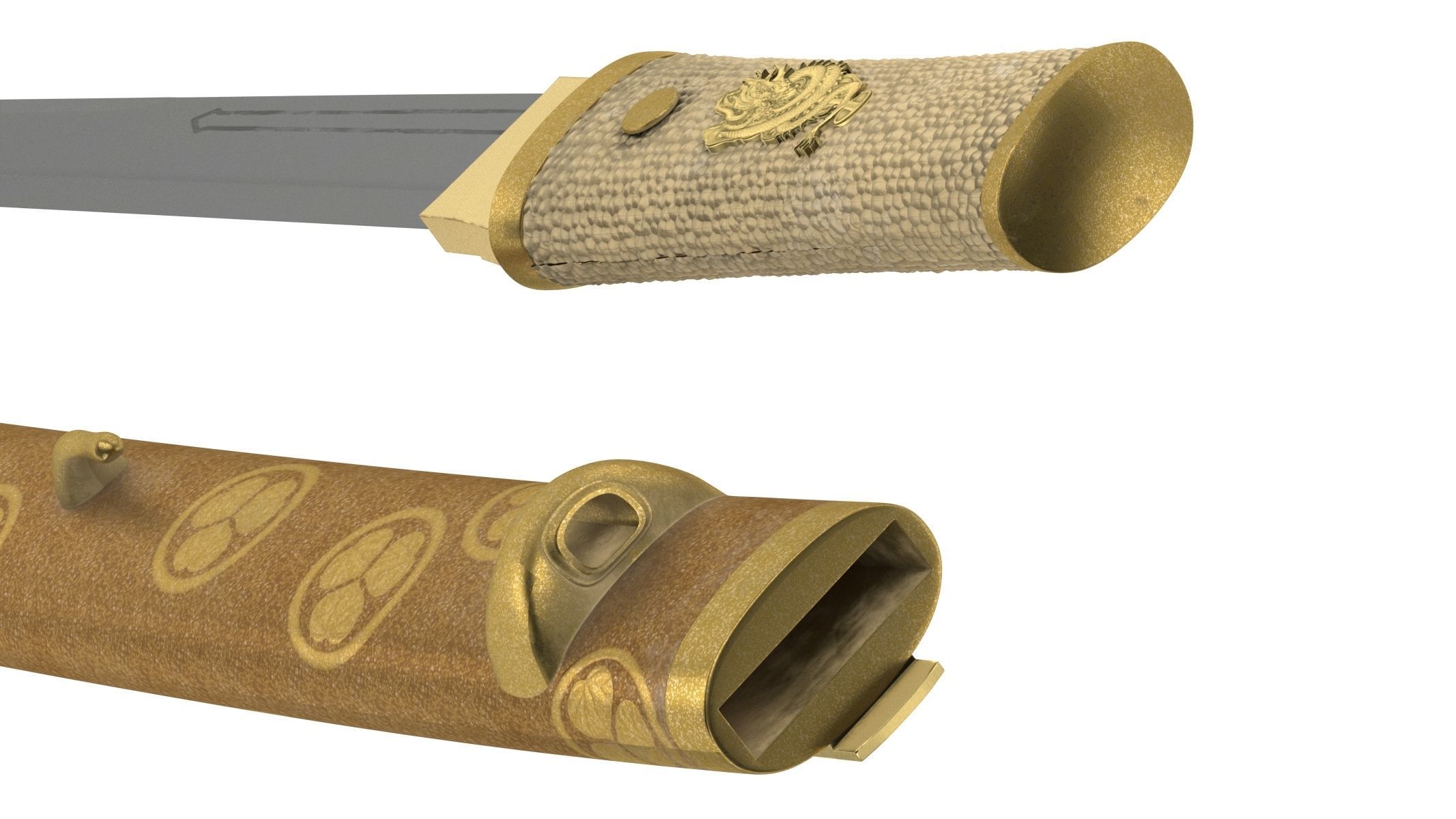 Tanto Short Sword 3D model_9