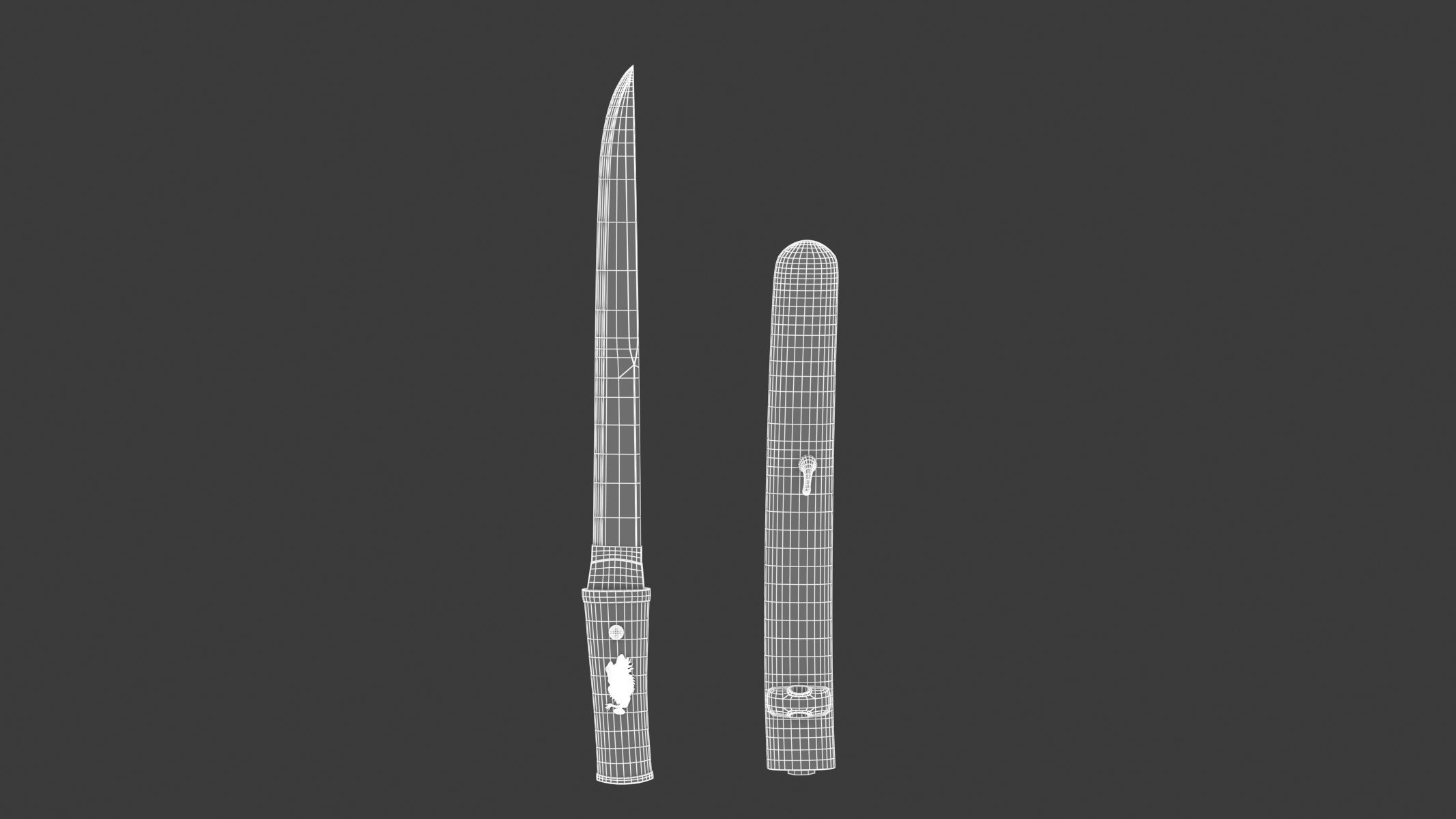 Tanto Short Sword 3D model_19