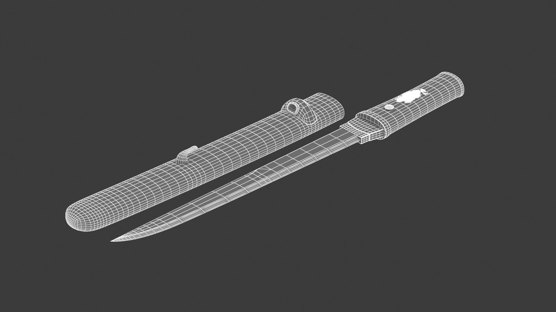 Tanto Short Sword 3D model_17