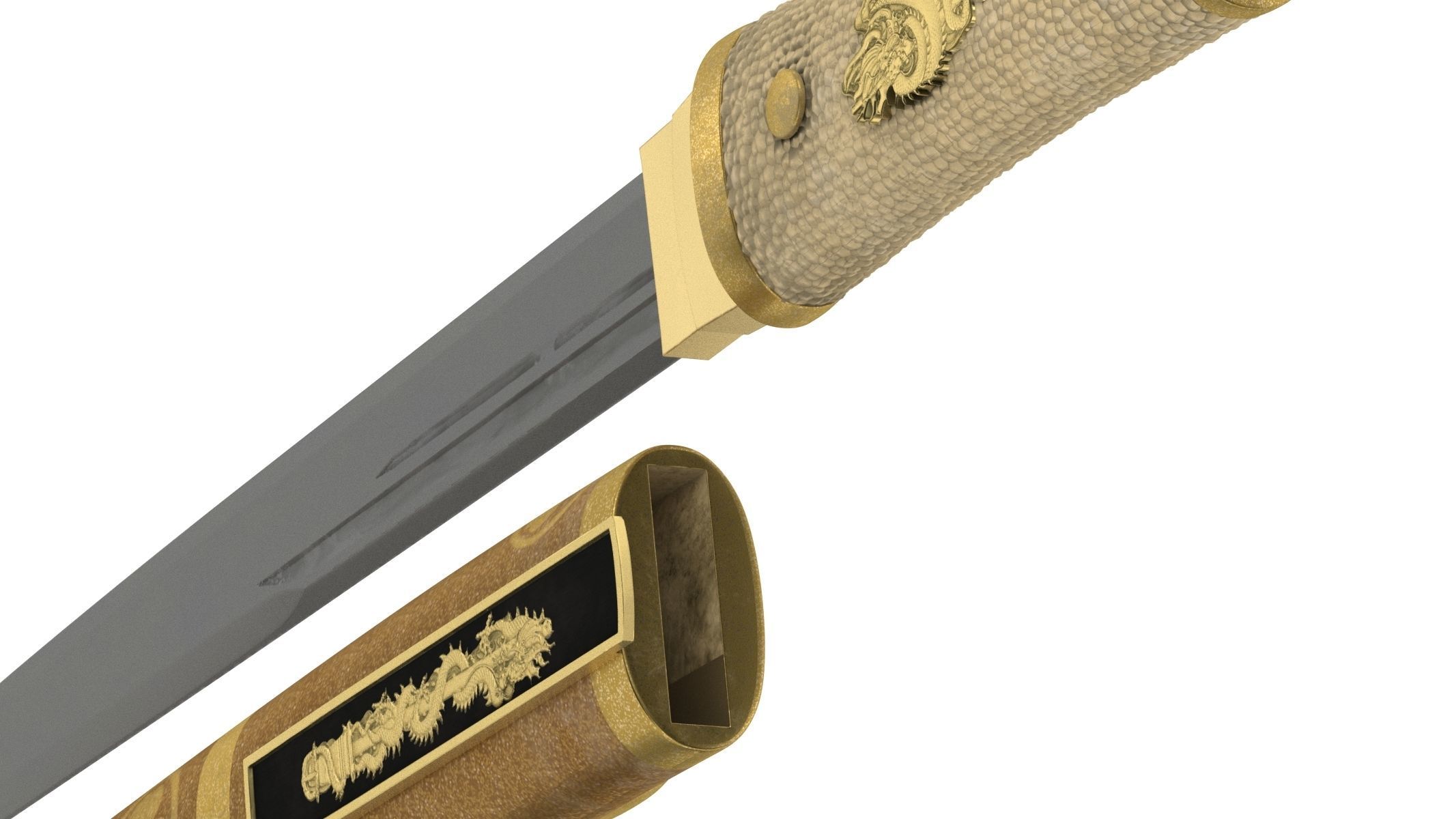 Tanto Short Sword 3D model_14