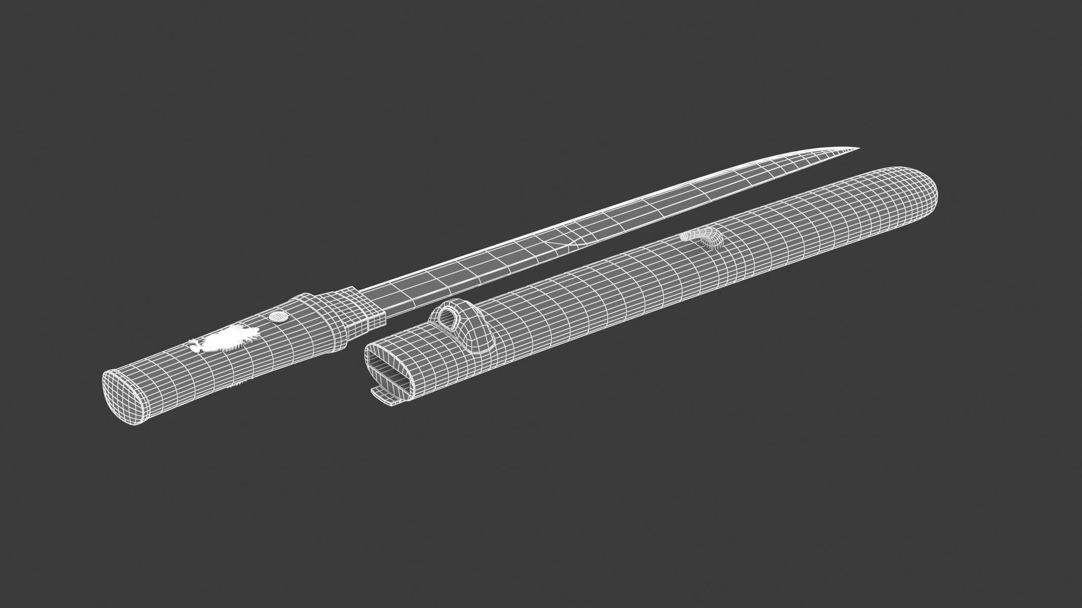 Tanto Short Sword 3D model_15