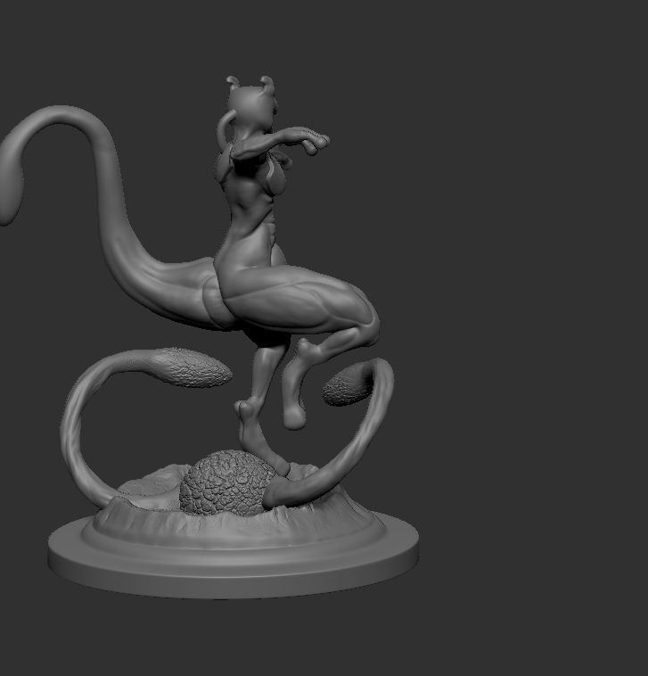 Mewtwo with muscles 3D print model_6