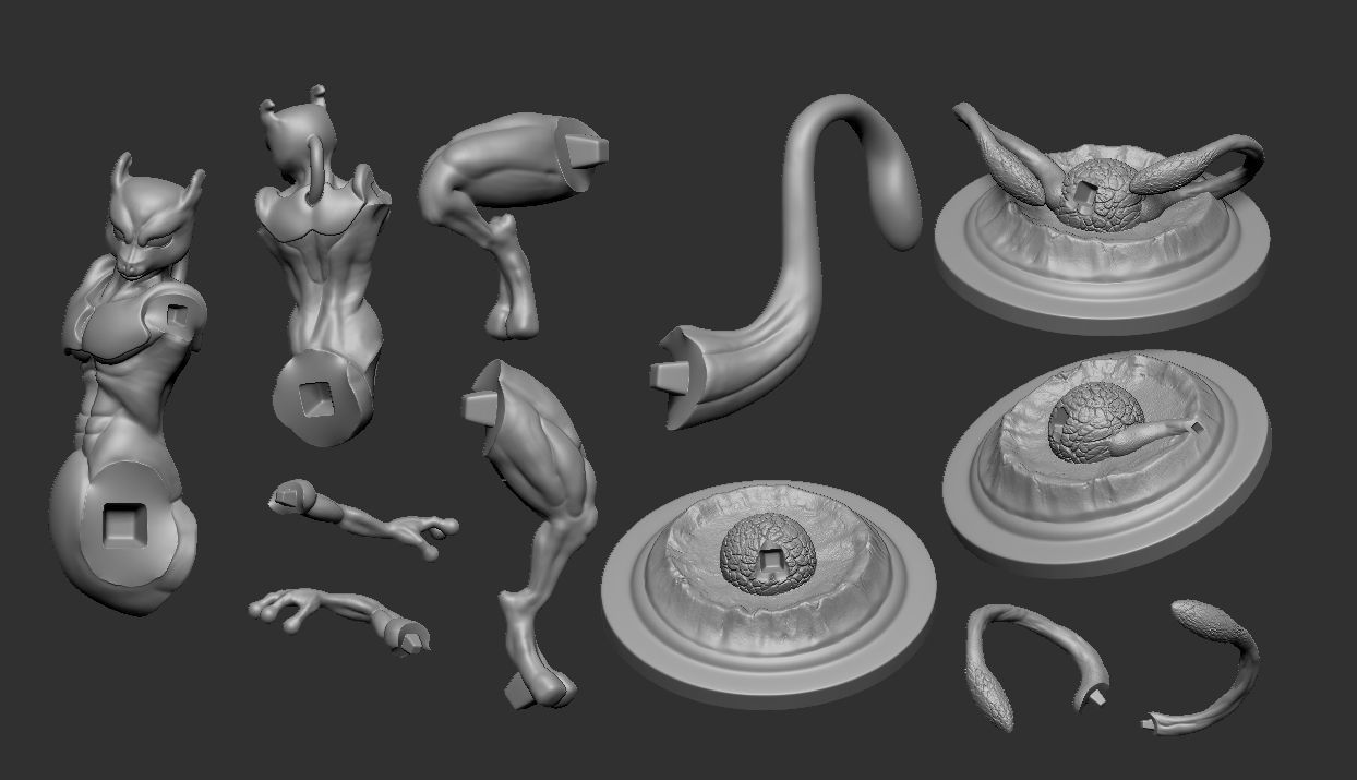 Mewtwo with muscles 3D print model_8