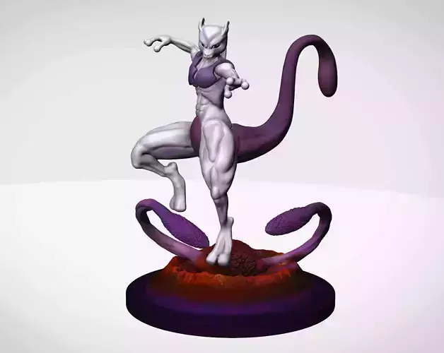 Mewtwo with muscles 3D print model