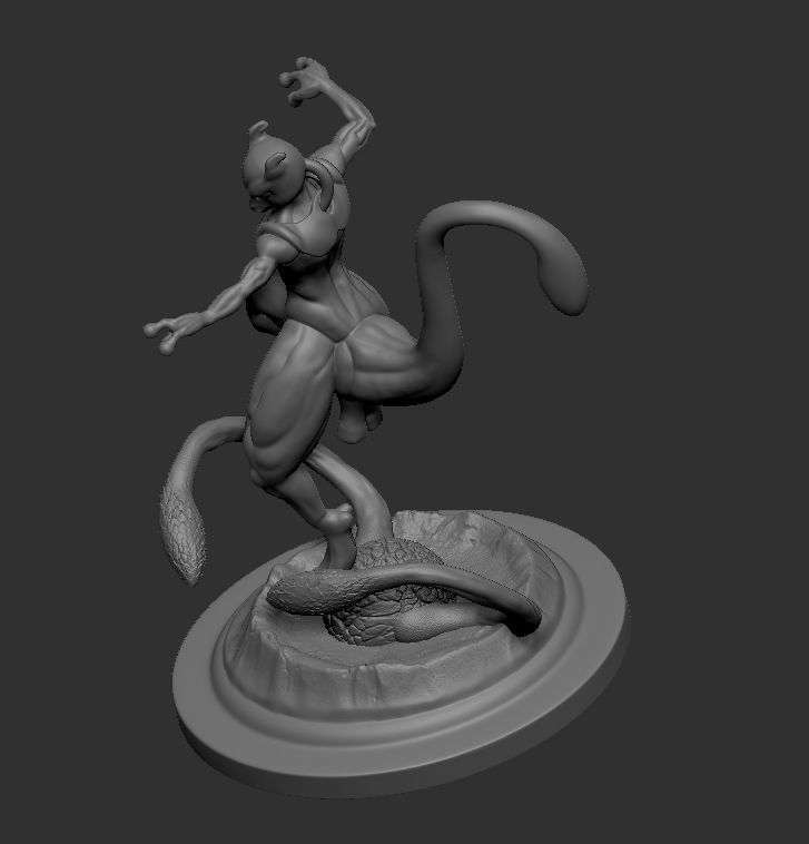 Mewtwo with muscles 3D print model_16