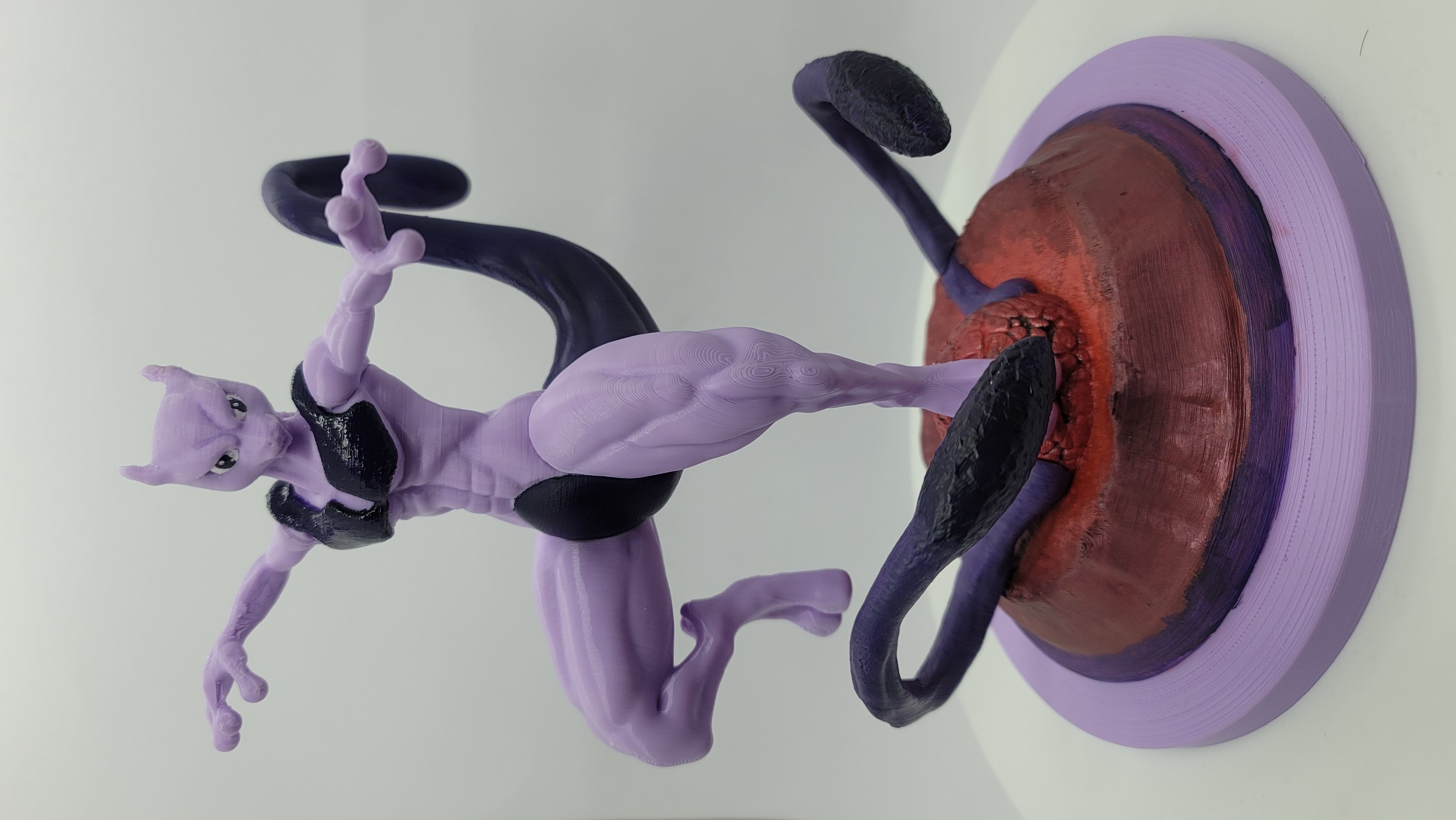 Mewtwo with muscles 3D print model_4