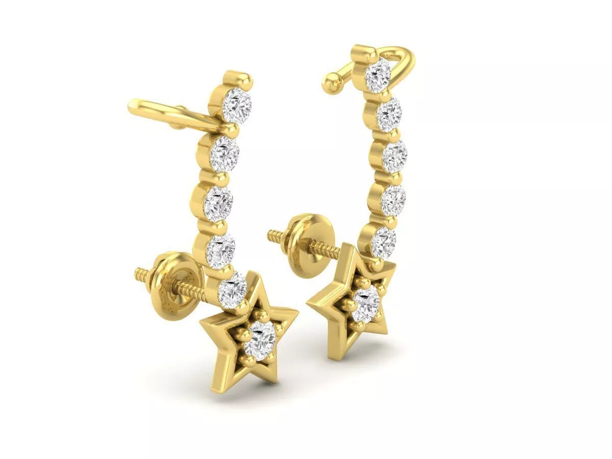 Star Climber earrings for woman 3D print model