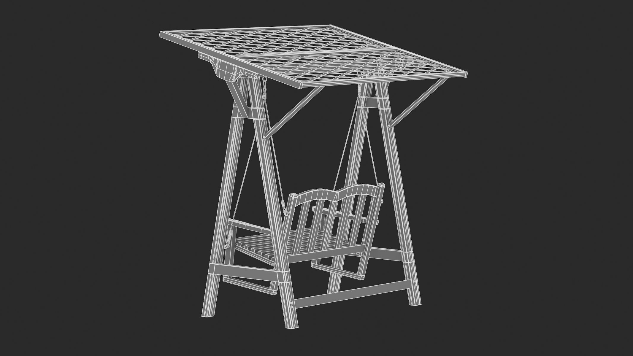 Wooden Swing Chair 05 3D model_14