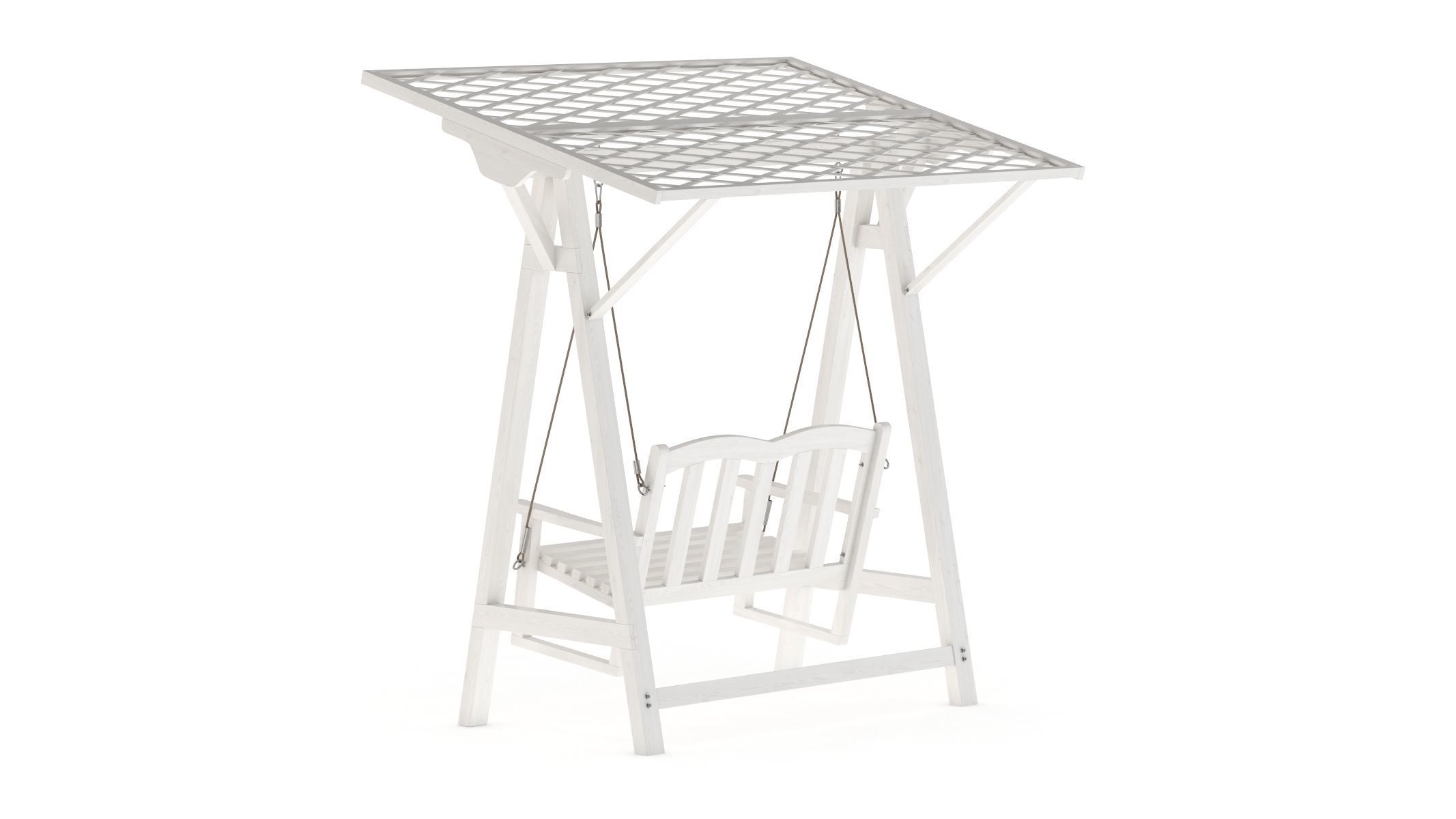 Wooden Swing Chair 05 3D model_4