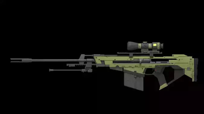 3d model of a military sniper gun