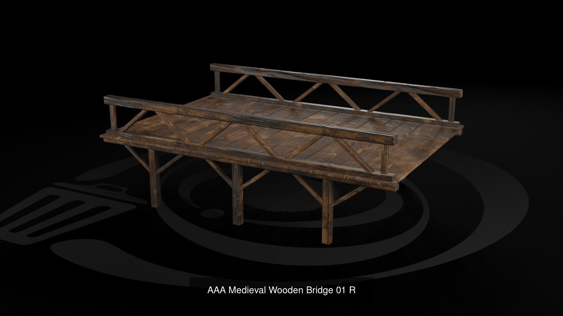 AAA Medieval Wooden Bridge Set 01 R 3D Model Collection_2