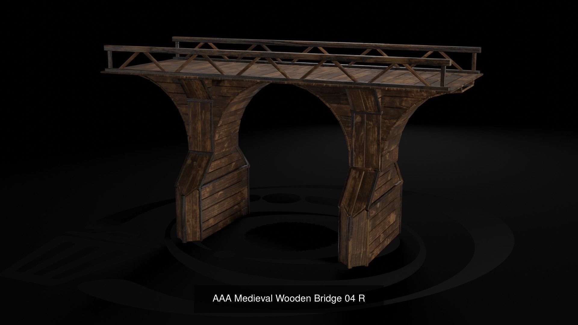 AAA Medieval Wooden Bridge Set 01 R 3D Model Collection_5