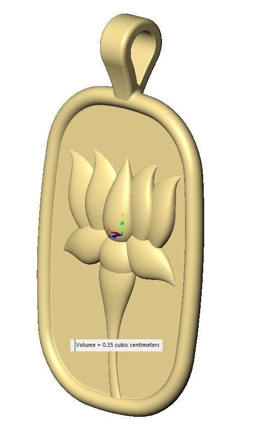 Lotus flower relief pendant and charm 3D print model_14