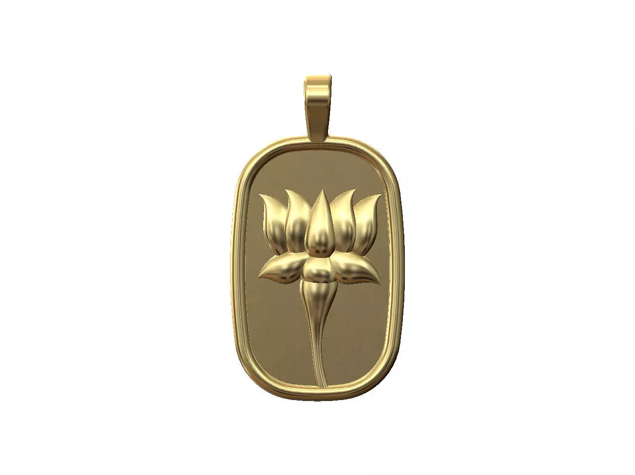 Lotus flower relief pendant and charm 3D print model_0