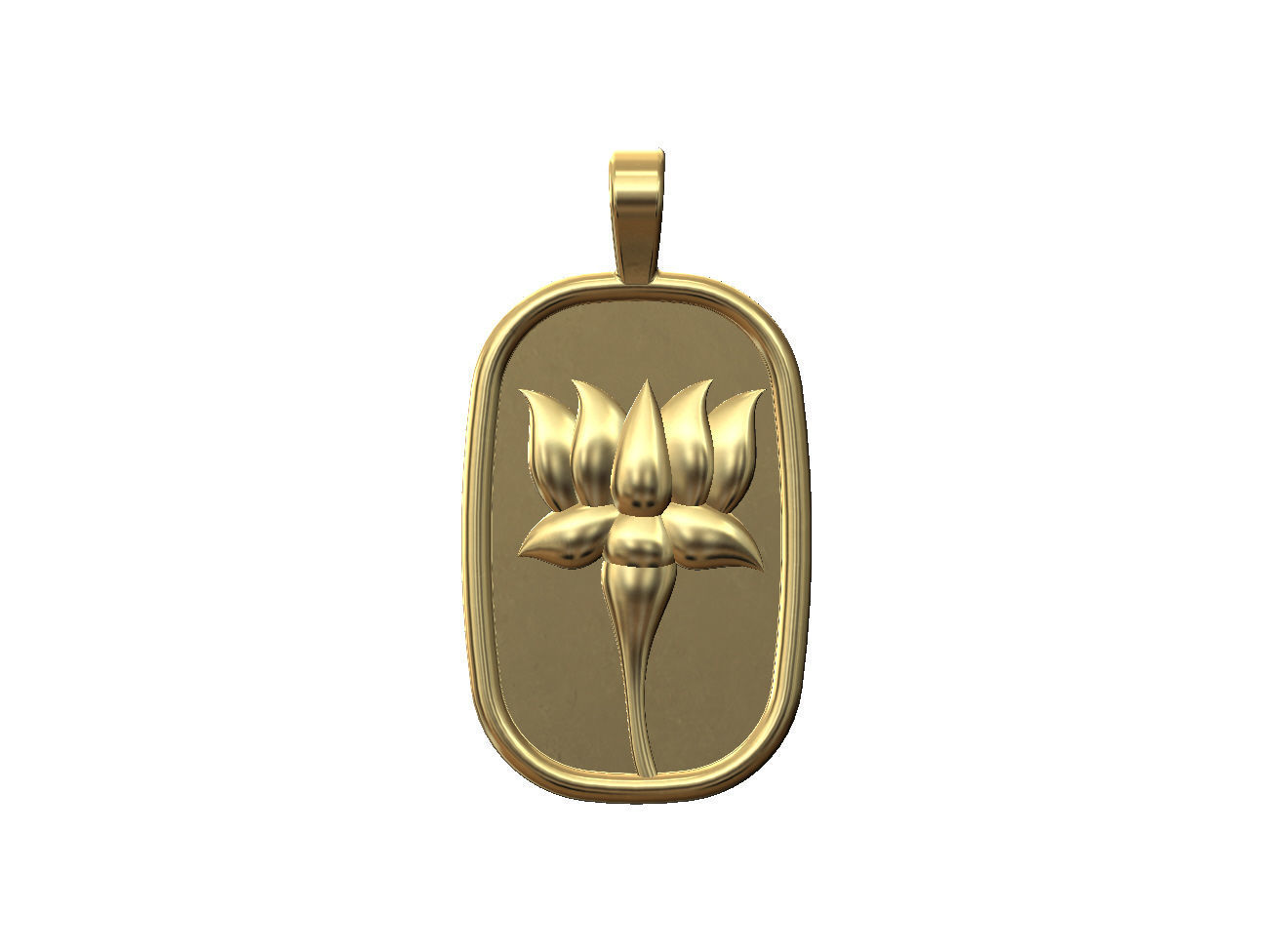 Lotus flower relief pendant and charm 3D print model_16