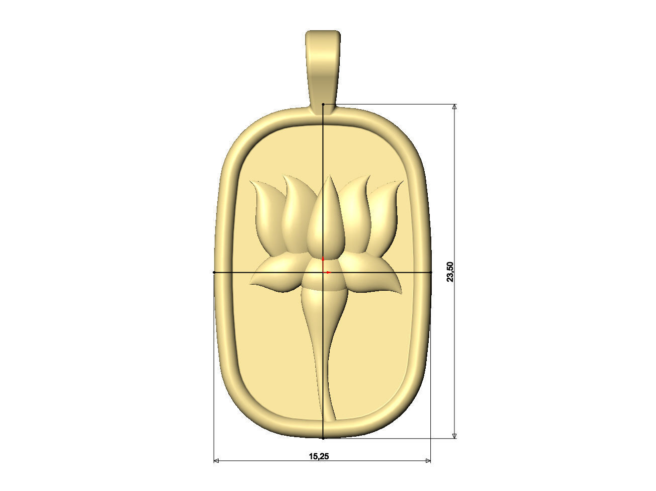 Lotus flower relief pendant and charm 3D print model_5