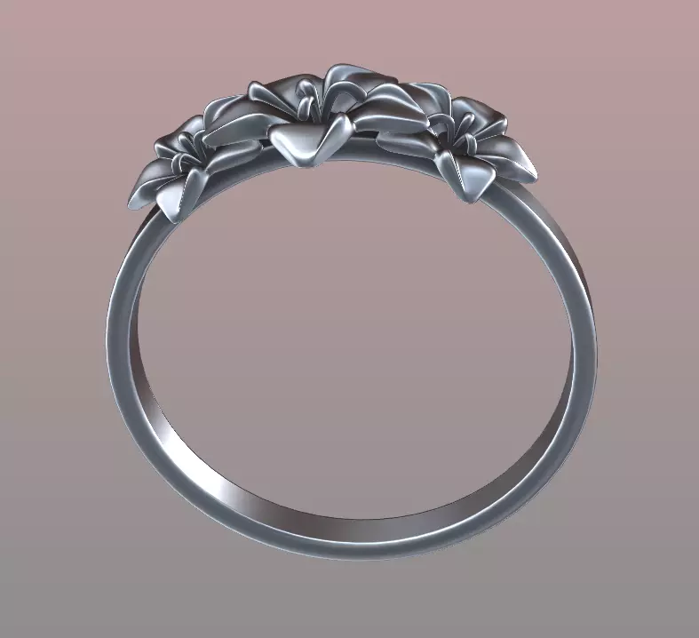 ring with flowers Free 3D print model