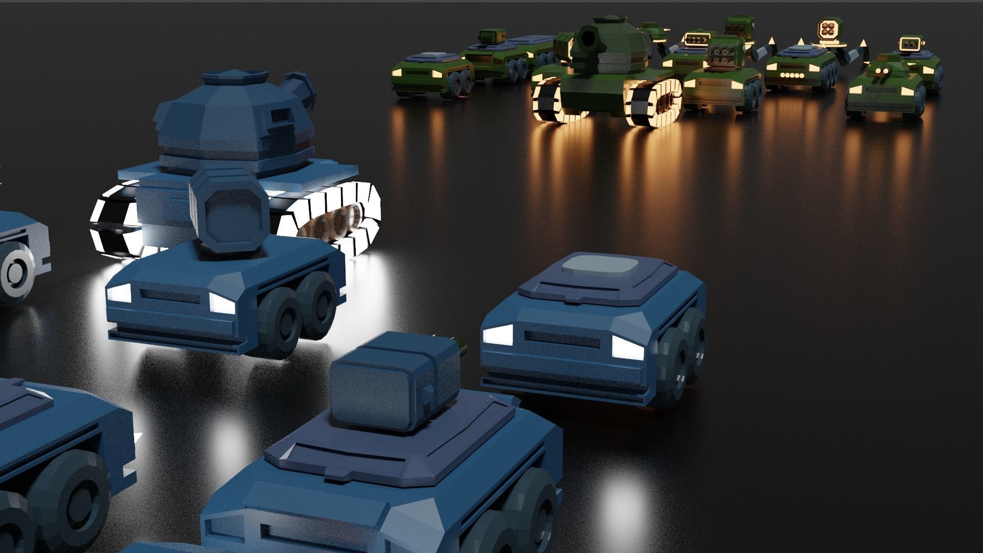 Low Poly War 13 Vehicles Package Low-poly 3D model_3