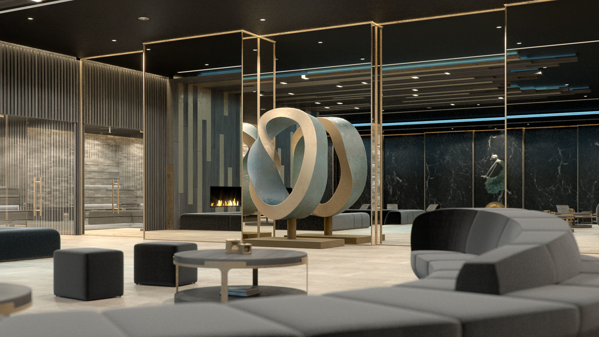 Redshift - C4D scene files - Residential Pool Interior 3D model_6