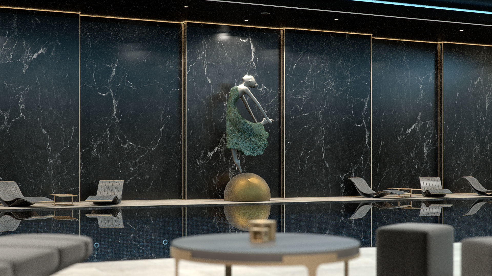 Redshift - C4D scene files - Residential Pool Interior 3D model_7