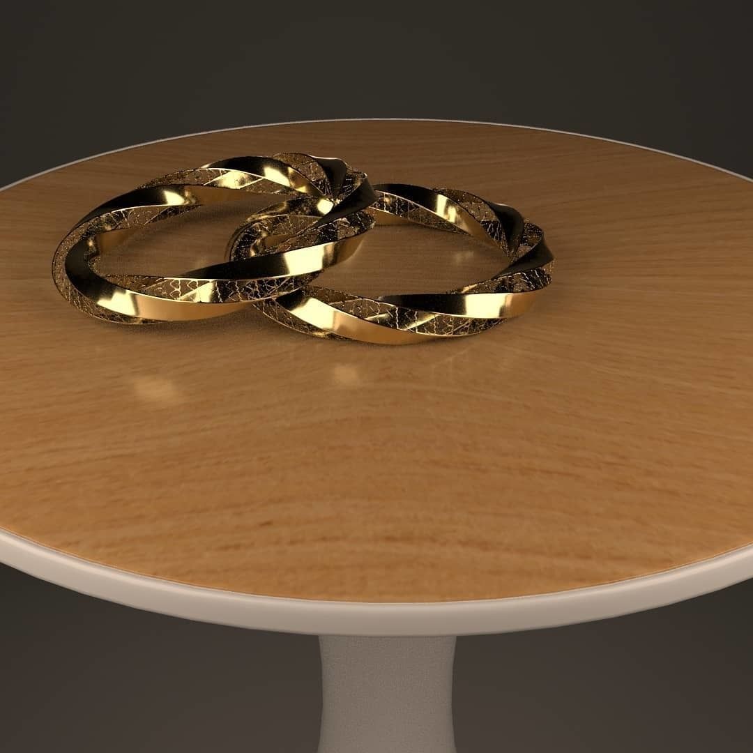 Magnificent Unique Golden Feminine Bracelet 3D model_1
