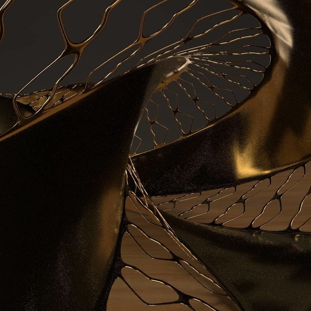 Magnificent Unique Golden Feminine Bracelet 3D model_4