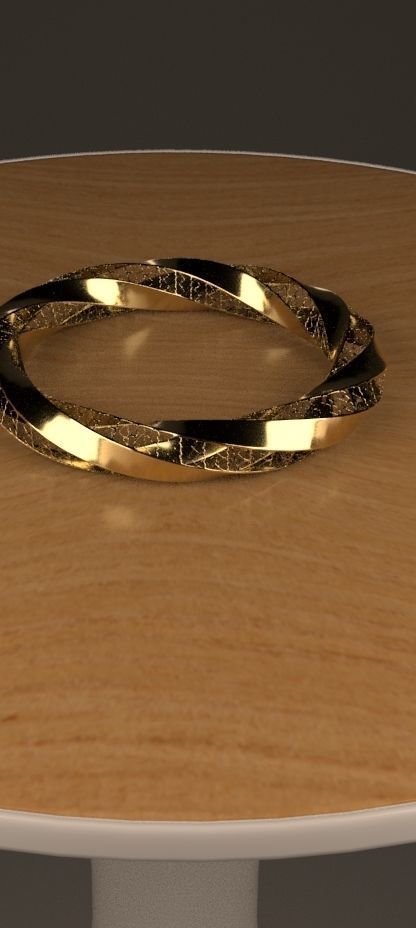Magnificent Unique Golden Feminine Bracelet 3D model_5