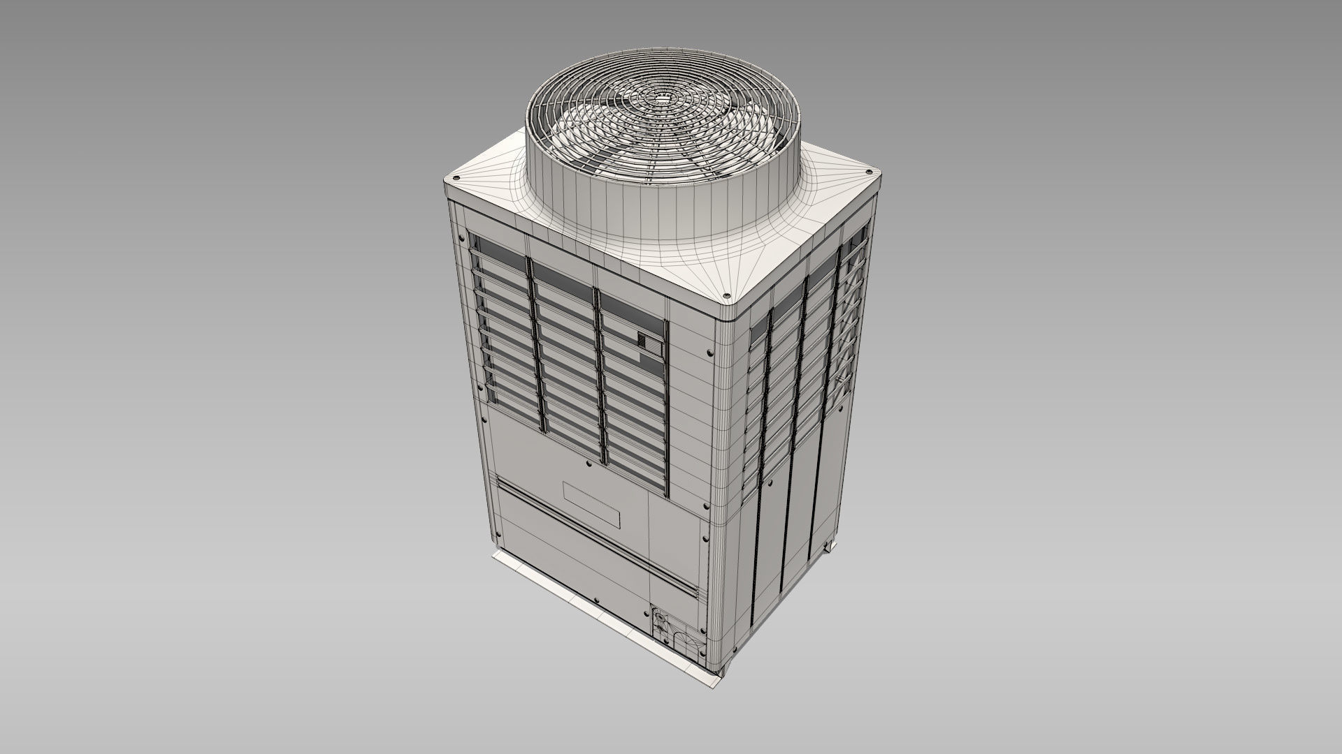 10hp Toshiba Carrier VRF Heat Recovery Outdoor Unit Low-poly 3D model_13