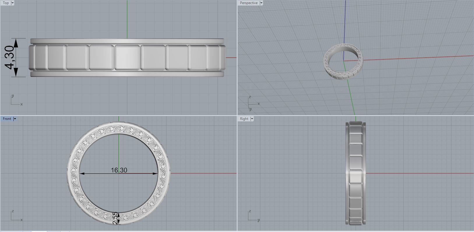 Wedding Ring 3D print model_2