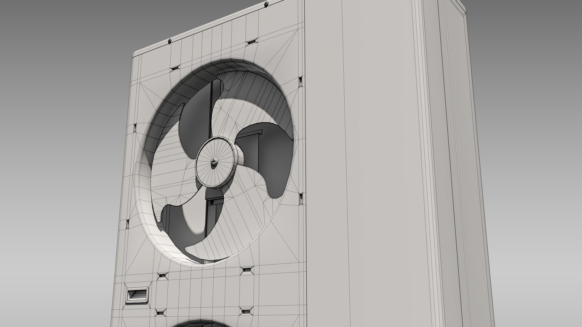 Single-phase Toshiba Carrier VRF Heat Pump Outdoor Unit Low-poly 3D model_14