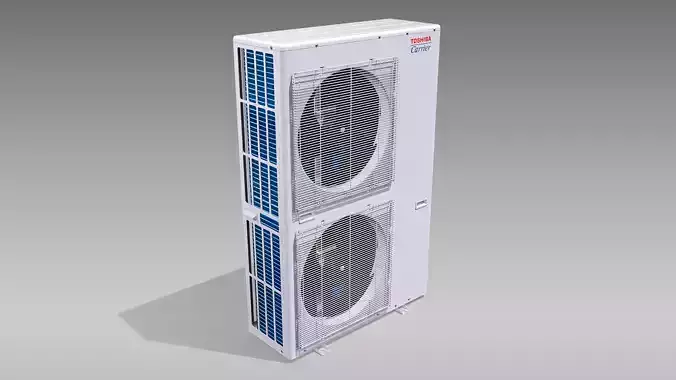 Single-phase Toshiba Carrier VRF Heat Pump Outdoor Unit Low-poly 3D model