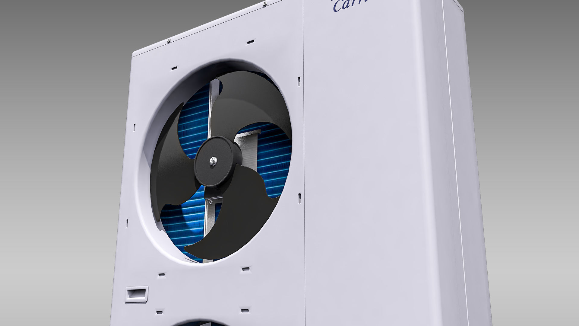 Single-phase Toshiba Carrier VRF Heat Pump Outdoor Unit Low-poly 3D model_7