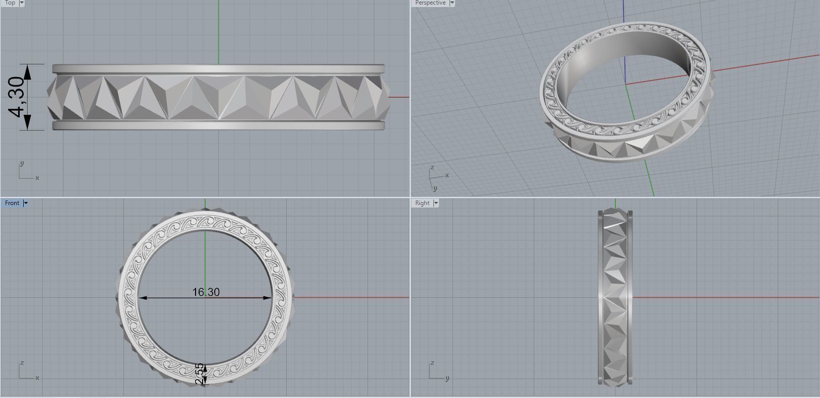 Wedding Ring 3D print model_2