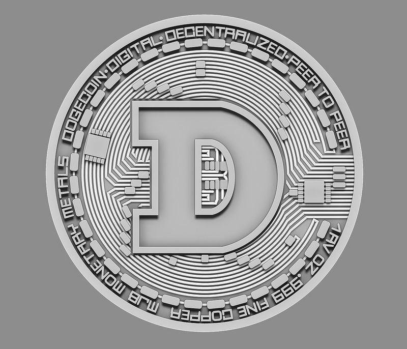 Dogecoin cryptocurrency  3D print model_9