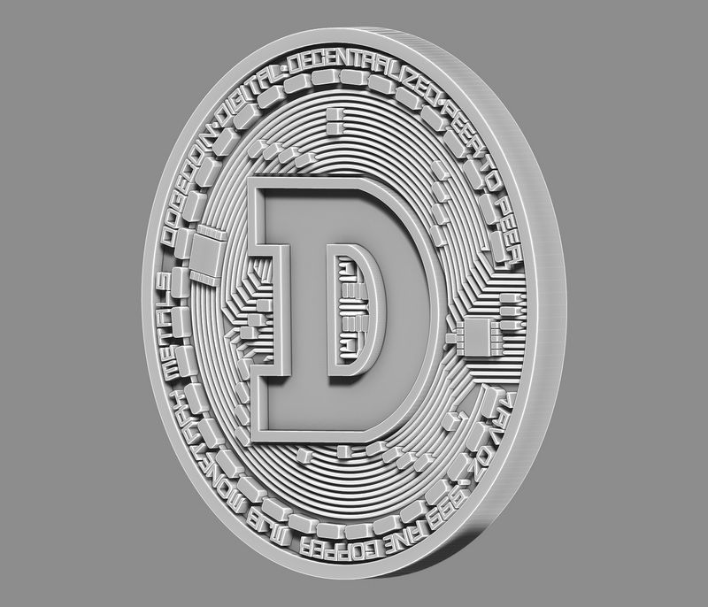 Dogecoin cryptocurrency  3D print model_12