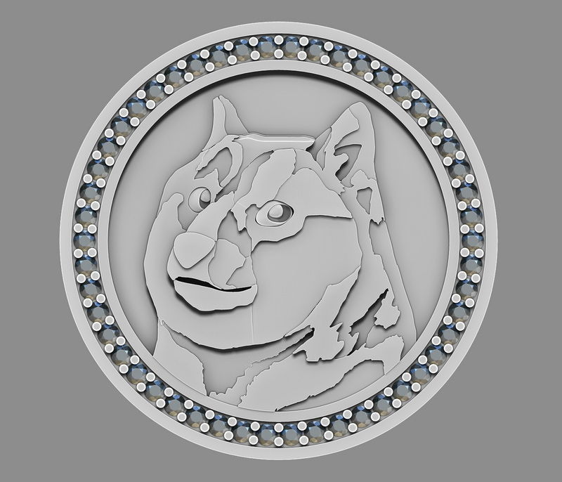 Dogecoin cryptocurrency  3D print model_1