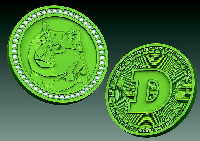 Dogecoin cryptocurrency  3D print model